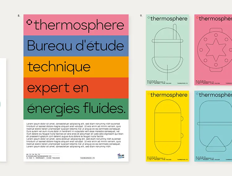 Plusieurs affiches pour l'entreprise Thermosphère 2. Format mobile